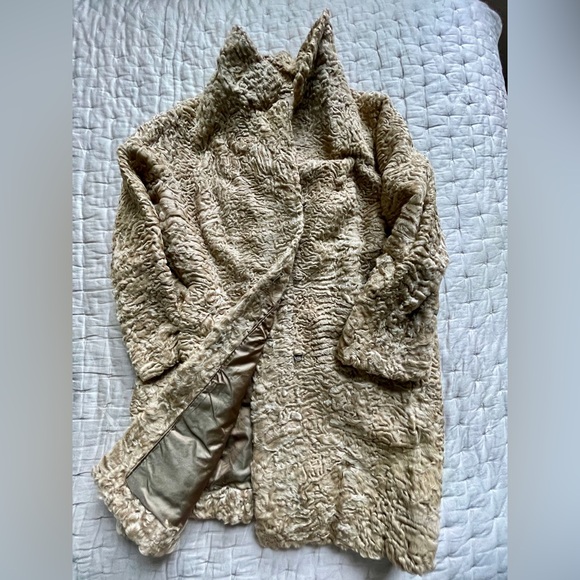 Golden Persian Lamb Fur Coat - Picture 1 of 11